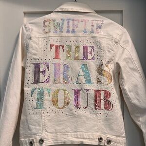 Swiftie Eras Tour Rhinestone Jean Jacket, size M 🌈